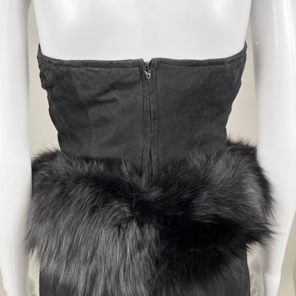 1980’s VAKKO Suede & Fox Fur Dress - Picture 4 of 5